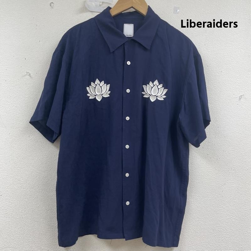 リベレイダース Liberaiders シャツ、ブラウス 半袖 花柄 両面 刺繍 シャツ レーヨン 732022407 紺 / ネイビー / navy メンズ USED 古着 中古 50158050