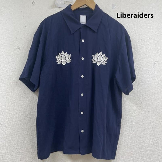 リベレイダース Liberaiders シャツ、ブラウス 半袖 花柄 両面 刺繍 シャツ レーヨン 732022407 紺 / ネイビー / navy メンズ USED 古着 中古 50158050