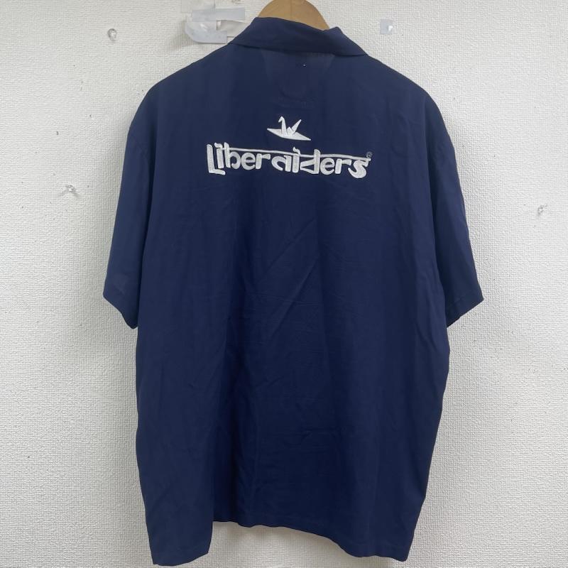 リベレイダース Liberaiders シャツ、ブラウス 半袖 花柄 両面 刺繍 シャツ レーヨン 732022407 紺 / ネイビー / navy メンズ USED 古着 中古 50158050