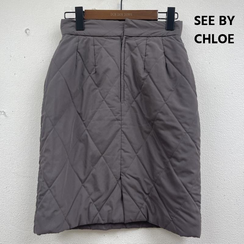 シーバイクロエ SEE BY CHLOE スカート ミニスカート 日本製 キルティング ショート スカート 21608 40 チャコールグレー / チャコールグレー / レディース USED 古着 中古 50158057
