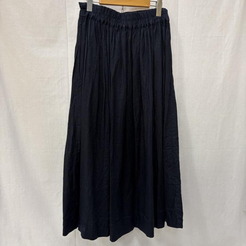フォグリネンワーク fog linen work スカート ロングスカート ギャザーロングスカート navy リネン - 無地 紺 / ネイビー / navy レディース USED 古着 中古 50158064