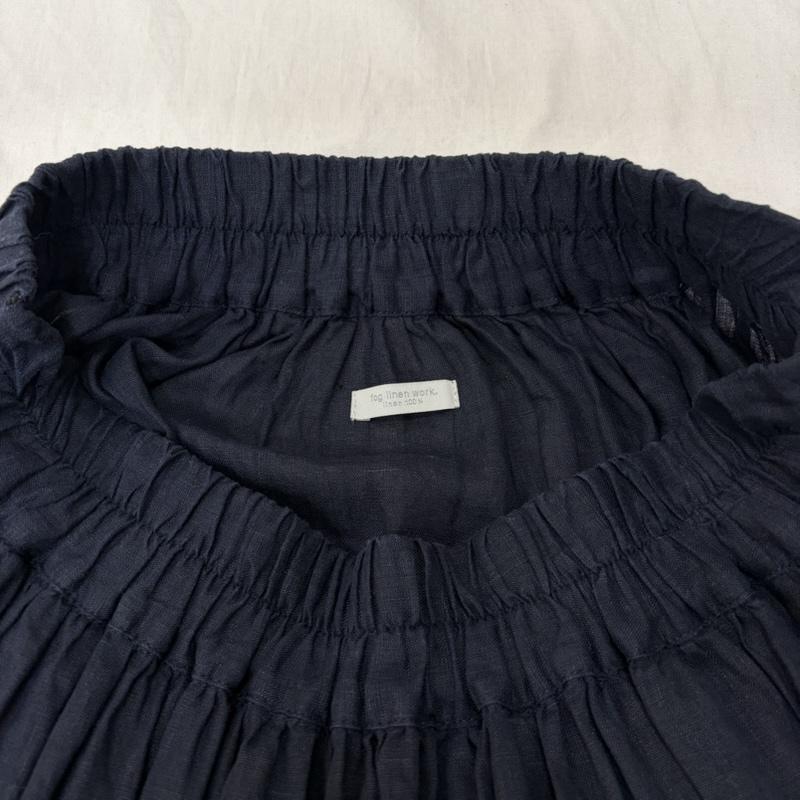 フォグリネンワーク fog linen work スカート ロングスカート ギャザーロングスカート navy リネン - 無地 紺 / ネイビー / navy レディース USED 古着 中古 50158064