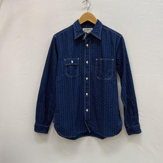 シュガーケーン SUGAR CANE シャツ、ブラウス 長袖 4.5oz インディゴ カジノ ストライプ ワーク シャツ SC28651 S メンズ USED 古着 中古 50158087