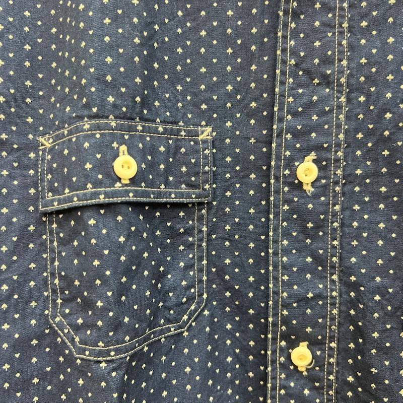 シュガーケーン SUGAR CANE シャツ、ブラウス 長袖 4.5oz インディゴ カジノ ストライプ ワーク シャツ SC28651 S メンズ USED 古着 中古 50158087