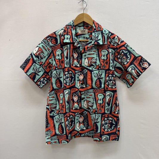 サンサーフ SUN SURF シャツ、ブラウス 半袖 Masked Marvel SS38149 コットンリネン ハワイアン アロハ シャツ S 紺 / ネイビー / navy メンズ USED 古着 中古 50158095