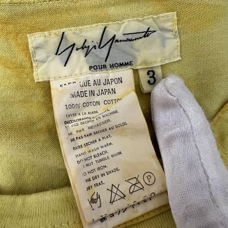 ヨウジヤマモトプールオム Yohji Yamamoto POUR HOMME Tシャツ 半袖 タイダイ Tシャツ OI-T002 3 黄 / イエロー / yellow メンズ USED 古着 中古 50158102