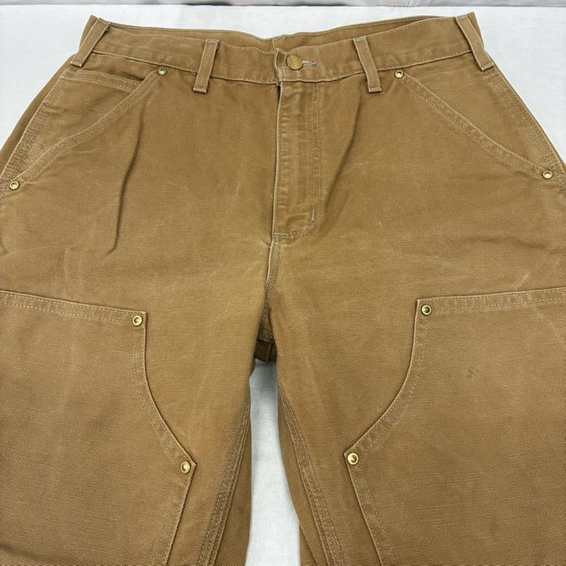 カーハート Carhartt パンツ ワークパンツ、ペインターパンツ ダブルニー ダック ワーク ペインター パンツ B01 BRN - ワンポイント X ロゴ、文字 メンズ USED 古着 中古 50158105