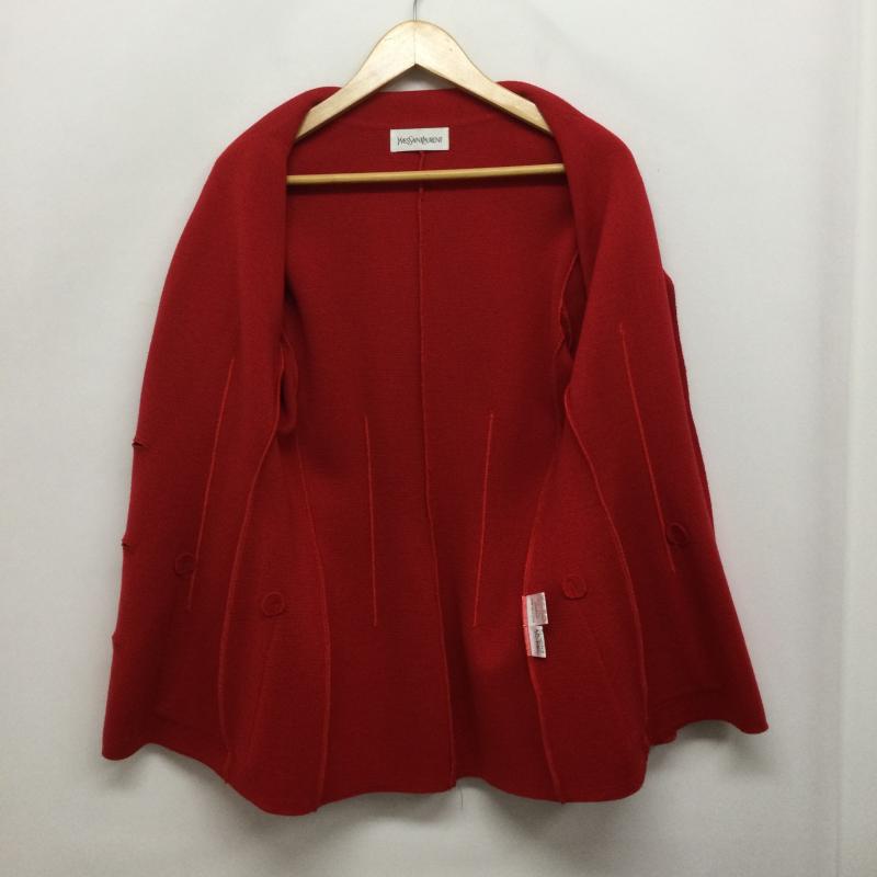 イヴサンローラン Yves Saint Laurent ジャケット、上着 ジャケット、ブレザー Yves saint Laurent イヴサンローラン　ウールニットジャケット ウール100% M 無地 赤 / レッド / red レディース USED 古着 中古 50158116