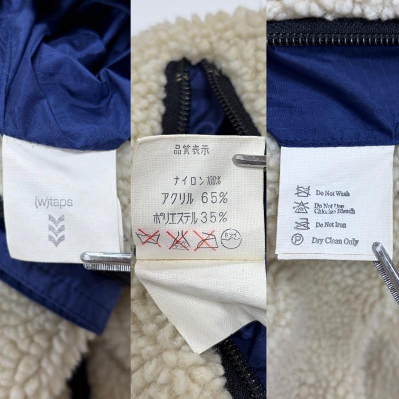 ダブルタップス WTAPS ジャケット、上着 ジャンパー、ブルゾン リバーシブル ボア ナイロン ブルゾン 40%uparmored フルジップ 初期 日本製 FREE 無地 X ワンポイント X ロゴ、文字 紺 / ネイビー / navy X アイボリー / アイボリー / メンズ USED 古着 中古 50158133
