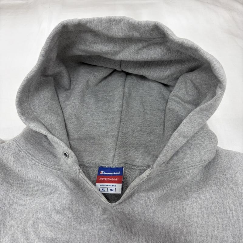チャンピオン Champion パーカー 長袖 REVERSEWEAVE リバースウィーブ プルオーバー フーディー リメイク パーカー 目無し アーカイブ XL ワンポイント X ロゴ、文字 X 刺繍 灰 / グレー / gray メンズ USED 古着 中古 50158134