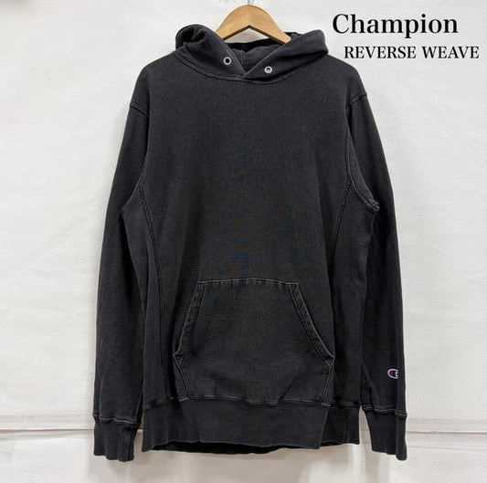 チャンピオン Champion パーカー 長袖 REVERSEWEAVE リバースウィーブ プルオーバー フーディー パーカー 目無し スウェット XL 無地 X ワンポイント X ロゴ、文字 X 刺繍 黒 / ブラック / black メンズ USED 古着 中古 50158136