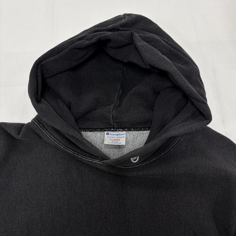 チャンピオン Champion パーカー 長袖 REVERSEWEAVE リバースウィーブ プルオーバー フーディー パーカー 目無し スウェット XL 無地 X ワンポイント X ロゴ、文字 X 刺繍 黒 / ブラック / black メンズ USED 古着 中古 50158136