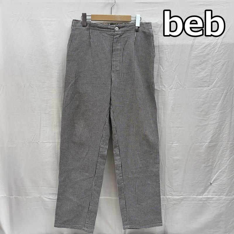 古着 USED ボトムス ボトムス beb 千鳥格子柄 ユーロ コック ワーク パンツ ウエストバックゴム 46 白 / ホワイト / white X 黒 / ブラック / black メンズ USED 古着 中古 50158154