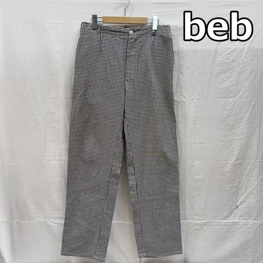 古着 USED ボトムス ボトムス beb 千鳥格子柄 ユーロ コック ワーク パンツ ウエストバックゴム 46 白 / ホワイト / white X 黒 / ブラック / black メンズ USED 古着 中古 50158154