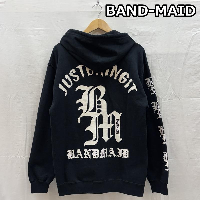 ギルダン GILDAN パーカー 長袖 BAND-MAID バンドメイド Just Bring It ロゴ ジップアップ フーディ スウェット パーカー M 黒 / ブラック / black メンズ USED 古着 中古 50158166