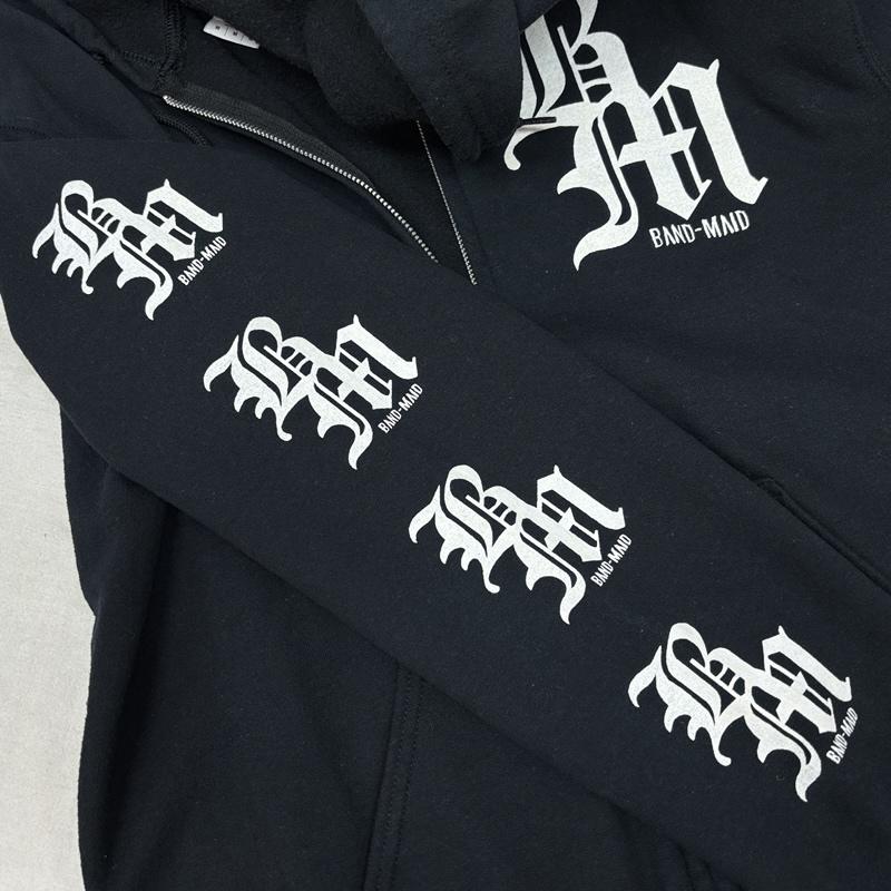 ギルダン GILDAN パーカー 長袖 BAND-MAID バンドメイド Just Bring It ロゴ ジップアップ フーディ スウェット パーカー M 黒 / ブラック / black メンズ USED 古着 中古 50158166