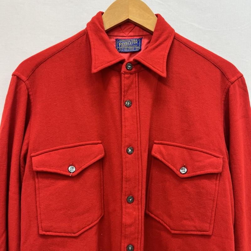 ペンドルトン PENDLETON シャツ、ブラウス 長袖 50s ヴィンテージ ウールシャツ 15 1/2 - 赤 / レッド / red メンズ USED 古着 中古 50158208
