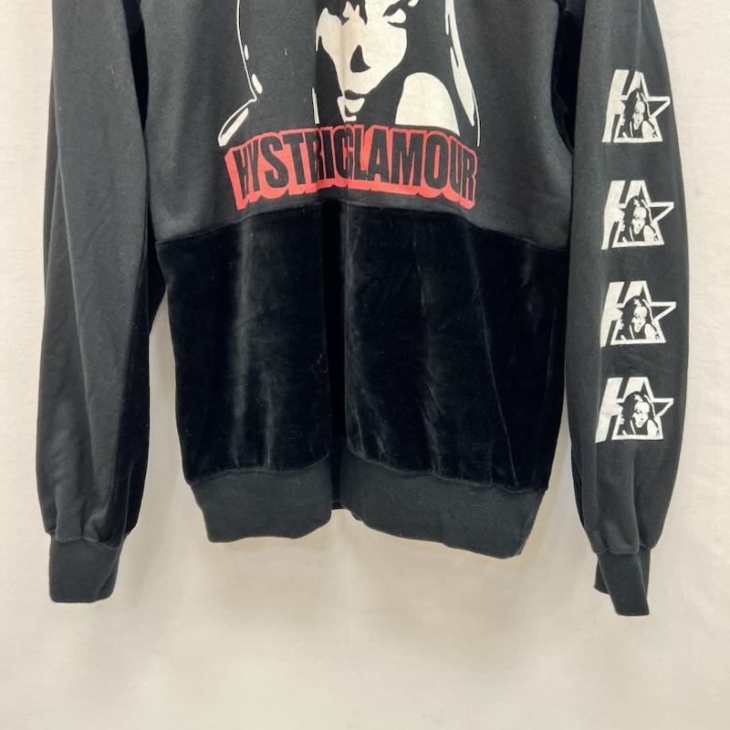 ヒステリックグラマー HYSTERIC GLAMOUR トレーナー 長袖 ガールプリント ベロア 切替 クルーネック スウェット S 黒 / ブラック / black メンズ USED 古着 中古 50158211