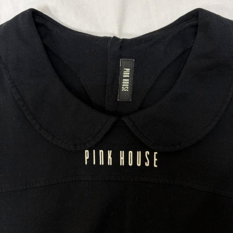 ピンクハウス PINK HOUSE ワンピース ロングスカート ロゴプリントワンピース 丸襟 black - ロゴ、文字 黒 / ブラック / black X 白 / ホワイト / white レディース USED 古着 中古 50158236