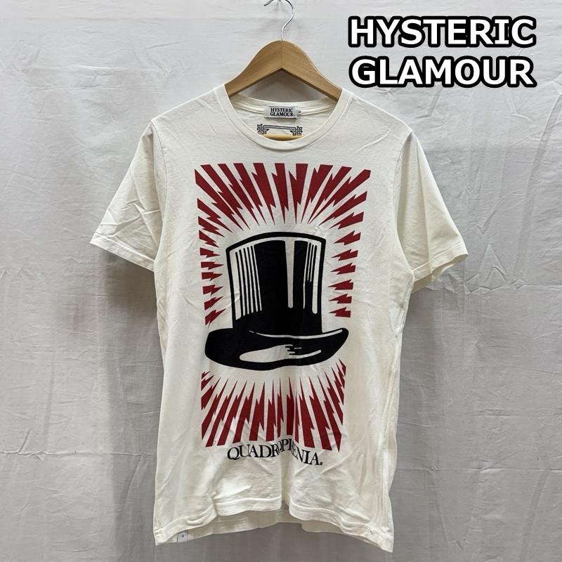 ヒステリックグラマー HYSTERIC GLAMOUR Tシャツ 半袖 QUADROPHENIA ハット プリント クルーネック 半袖 Tシャツ 4CT-5692 M 白 / ホワイト / white メンズ USED 古着 中古 50158244