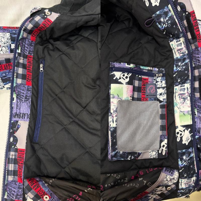 スカラー ScoLar セットアップ セットアップ scolar snow collection スキーウェア 上下セット ブラック×オレンジ M M 総柄 レディース USED 古着 中古 50158245