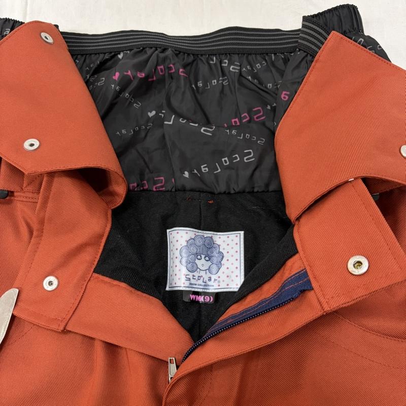 スカラー ScoLar セットアップ セットアップ scolar snow collection スキーウェア 上下セット ブラック×オレンジ M M 総柄 レディース USED 古着 中古 50158245
