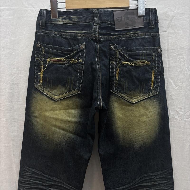 古着 USED ボトムス ボトムス TSL TE SI LIN JEANS リペア ユーズド加工 デニム ストレート パンツ 30インチ メンズ USED 古着 中古 50158256