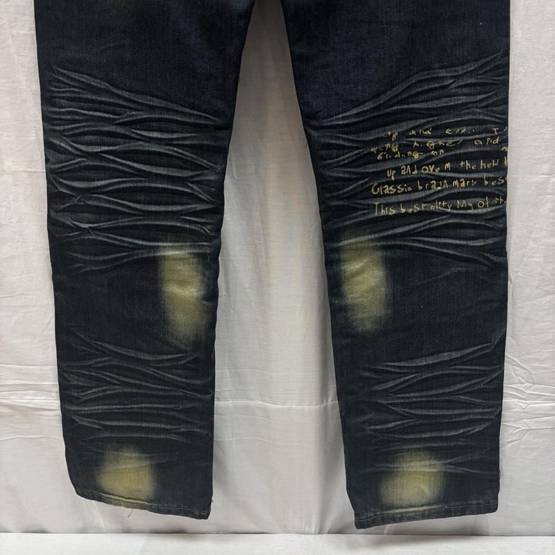古着 USED ボトムス ボトムス TSL TE SI LIN JEANS リペア ユーズド加工 デニム ストレート パンツ 30インチ メンズ USED 古着 中古 50158256