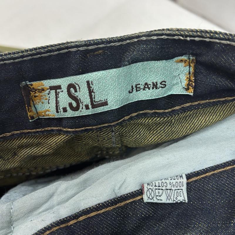 古着 USED ボトムス ボトムス TSL TE SI LIN JEANS リペア ユーズド加工 デニム ストレート パンツ 30インチ メンズ USED 古着 中古 50158256