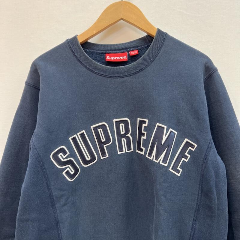 シュプリーム Supreme トレーナー 長袖 15AW アーチロゴ クルーネック スウェット ワングラム M 紺 / ネイビー / navy メンズ USED 古着 中古 50158268