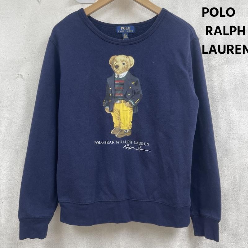 ポロラルフローレン POLO RALPH LAUREN トレーナー 長袖 ポロ ベアー プリント クルーネック トレーナー L 紺 / ネイビー / navy メンズ USED 古着 中古 50158277