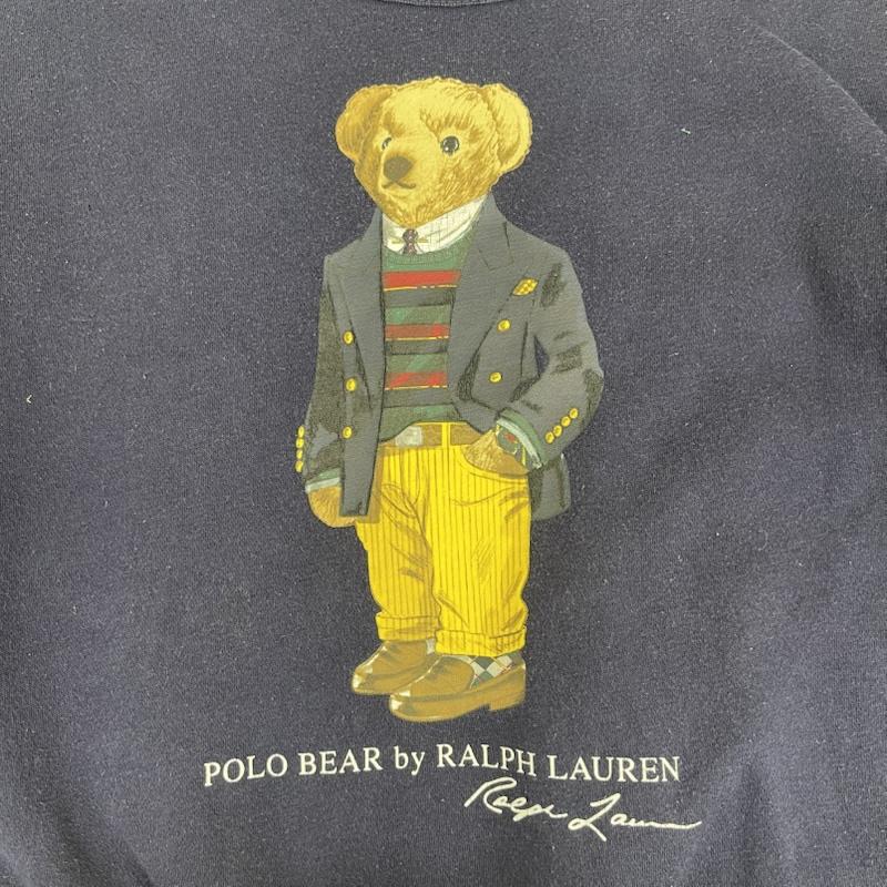 ポロラルフローレン POLO RALPH LAUREN トレーナー 長袖 ポロ ベアー プリント クルーネック トレーナー L 紺 / ネイビー / navy メンズ USED 古着 中古 50158277