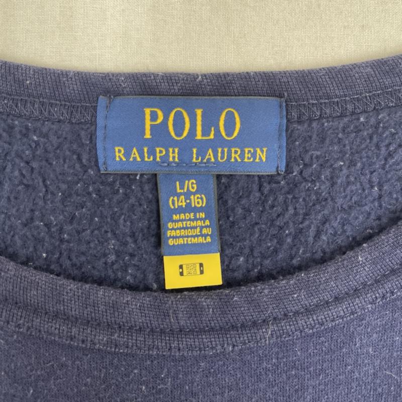 ポロラルフローレン POLO RALPH LAUREN トレーナー 長袖 ポロ ベアー プリント クルーネック トレーナー L 紺 / ネイビー / navy メンズ USED 古着 中古 50158277