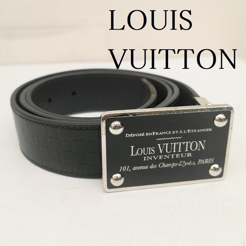 ルイヴィトン LOUIS VUITTON ベルト・バックル ベルト M6820 サンチュール アヴァントゥール ベルト リバーシブル レザー 100/40 - 黒 / ブラック / black メンズ USED 古着 中古 50158298
