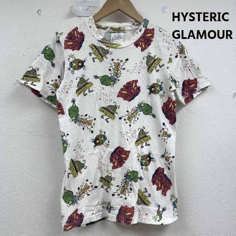 ヒステリックグラマー HYSTERIC GLAMOUR Tシャツ 半袖 90s バク虫 ロゴ デザイン オールオーバー プリント Tシャツ FREE オフホワイト / オフホワイト / レディース USED 古着 中古 50158299