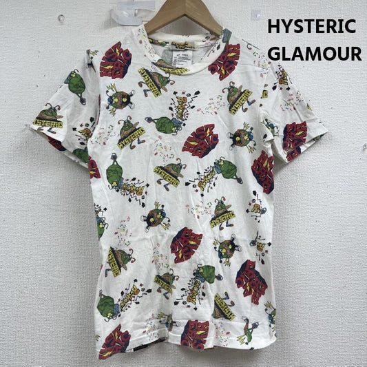 ヒステリックグラマー HYSTERIC GLAMOUR Tシャツ 半袖 90s バク虫 ロゴ デザイン オールオーバー プリント Tシャツ FREE オフホワイト / オフホワイト / レディース USED 古着 中古 50158299
