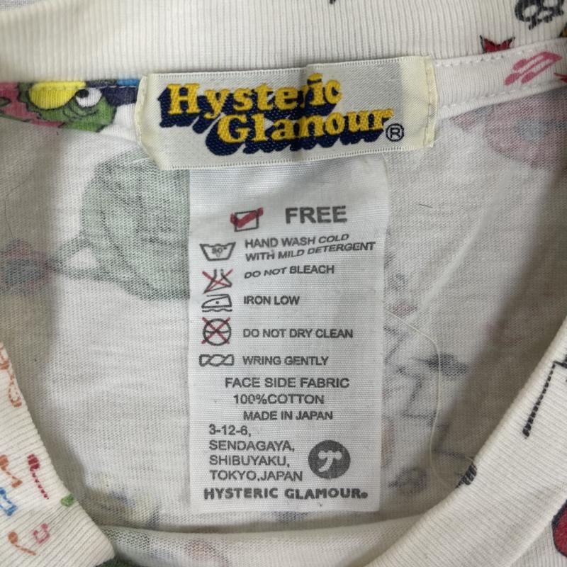 ヒステリックグラマー HYSTERIC GLAMOUR Tシャツ 半袖 90s バク虫 ロゴ デザイン オールオーバー プリント Tシャツ FREE オフホワイト / オフホワイト / レディース USED 古着 中古 50158299