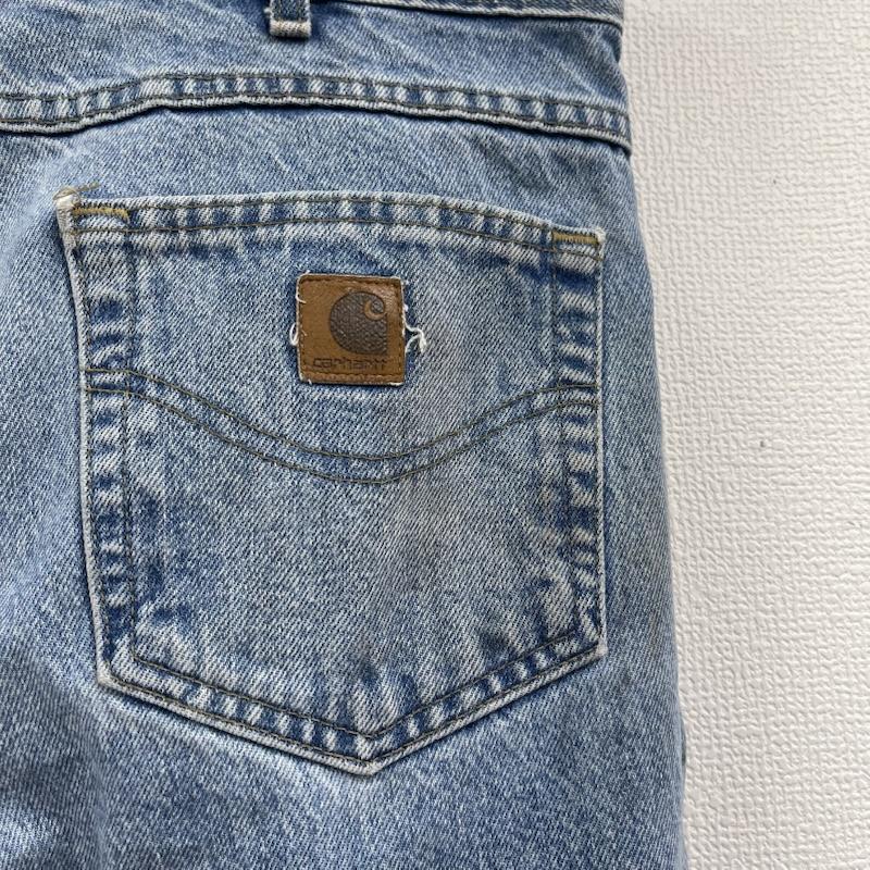 カーハート Carhartt パンツ デニム、ジーンズ B17 STW ビッグシルエット ロゴ パッチ デニム ワイド パンツ 44インチ インディゴ / インディゴ / Indigo メンズ USED 古着 中古 50158311