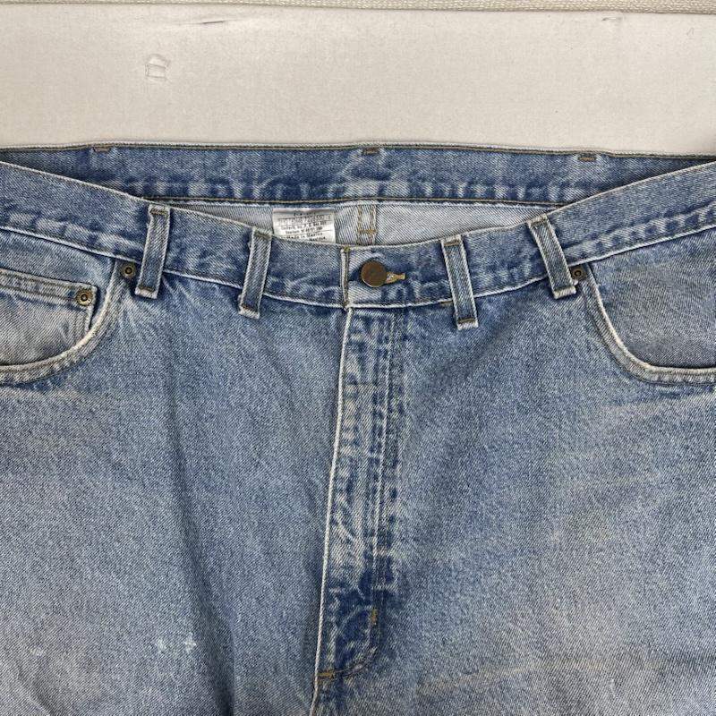 カーハート Carhartt パンツ デニム、ジーンズ B17 STW ビッグシルエット ロゴ パッチ デニム ワイド パンツ 44インチ インディゴ / インディゴ / Indigo メンズ USED 古着 中古 50158311