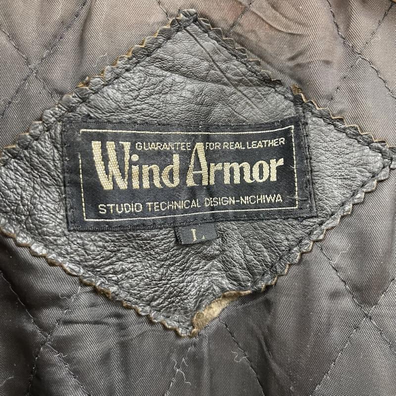 ウインドアーマー WIND ARMOR ジャケット、上着 レザージャケット 羊革 ラムレザー ヴィンテージ ブルゾン ジャケット L 黒 / ブラック / black メンズ USED 古着 中古 50158329