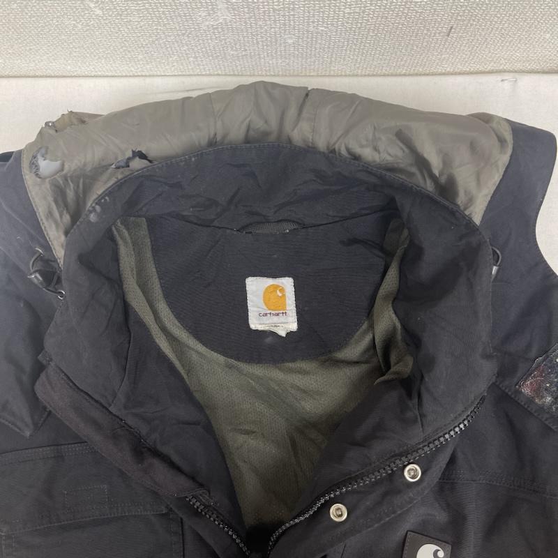 カーハート Carhartt ジャケット、上着 ジャンパー、ブルゾン ロゴ パッチ ナイロン ジャケット カバーオール 黒 / ブラック / black メンズ USED 古着 中古 50158340
