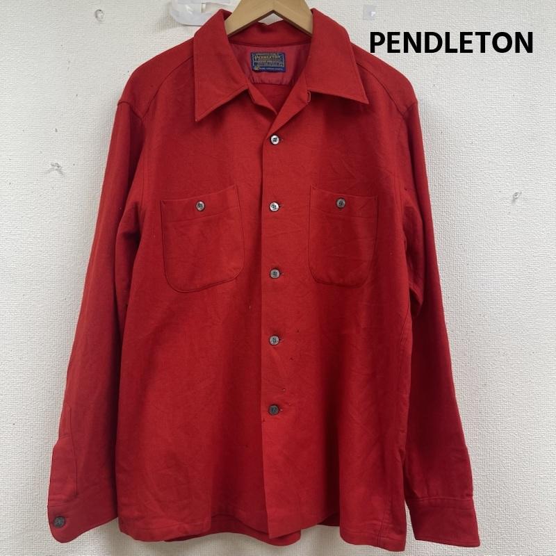 ペンドルトン PENDLETON シャツ、ブラウス 長袖 60s VIRGIN WOOL オープンカラー 長袖 シャツ L 赤 / レッド / red メンズ USED 古着 中古 50158344