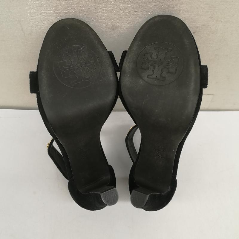 トリーバーチ TORY BURCH パンプス パンプス シシー ソフトスエード スティレット ヒール 7 1/2 24.5cm 黒 / ブラック / black X 金 / ゴールド / gold color レディース USED 古着 中古 50158354