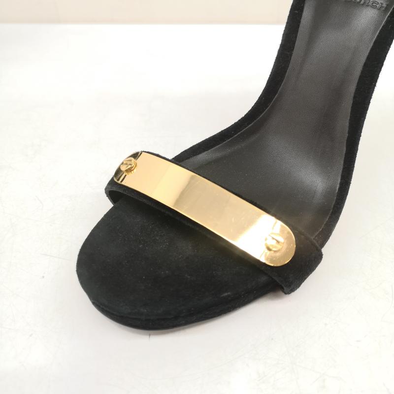 トリーバーチ TORY BURCH パンプス パンプス シシー ソフトスエード スティレット ヒール 7 1/2 24.5cm 黒 / ブラック / black X 金 / ゴールド / gold color レディース USED 古着 中古 50158354