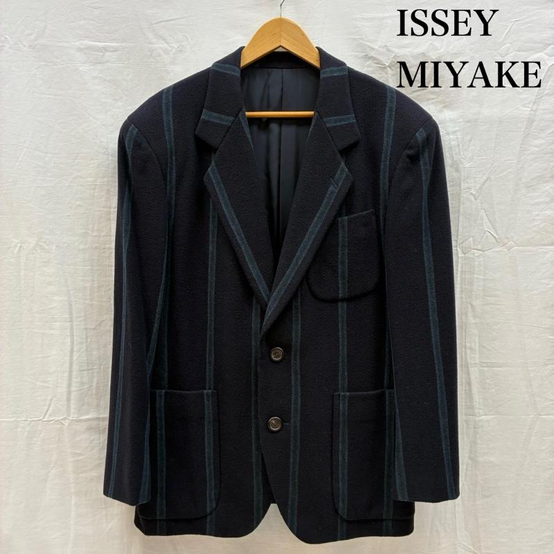 イッセイミヤケ ISSEY MIYAKE ジャケット、上着 ジャケット、ブレザー 80s 黒タグ オンリミット マルチ ストライプ ナイロン混ウール 2B テーラード ジャケット オールド アーカイブ M ストライプ メンズ USED 古着 中古 50158358