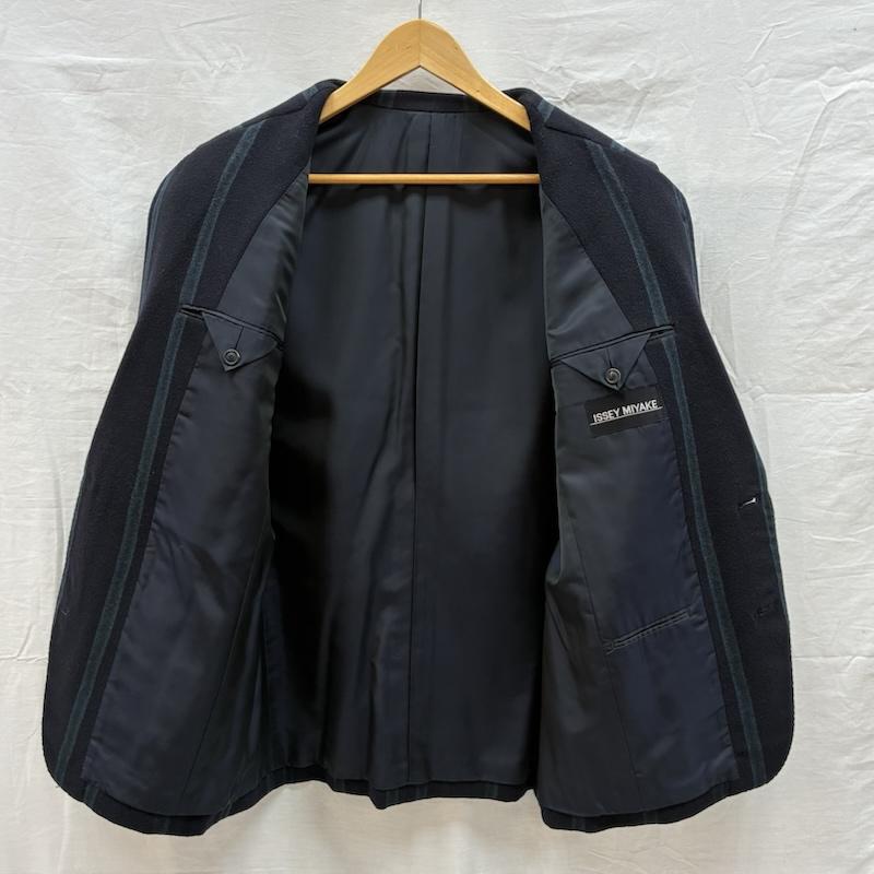 イッセイミヤケ ISSEY MIYAKE ジャケット、上着 ジャケット、ブレザー 80s 黒タグ オンリミット マルチ ストライプ ナイロン混ウール 2B テーラード ジャケット オールド アーカイブ M ストライプ メンズ USED 古着 中古 50158358