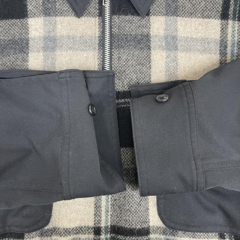 サノバチーズ SON OF THE CHEESE トレーナー 長袖 日本製 Half Zip Panel Check Shirt チェック柄 ウール レーヨン SC2320-SH04 L 黒 / ブラック / black メンズ USED 古着 中古 50158359