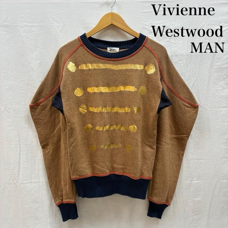 ヴィヴィアンウエストウッドマン Vivienne Westwood MAN トレーナー 長袖 ライカ期 ナポレオンジャケット モチーフ プリント 変形 スウェット トレーナー 44 ロゴ、文字 X プリント マルチカラー / マルチカラー / multicolor メンズ USED 古着 中古 50158362