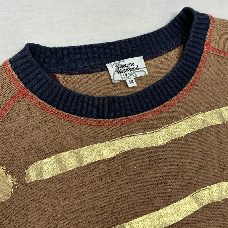 ヴィヴィアンウエストウッドマン Vivienne Westwood MAN トレーナー 長袖 ライカ期 ナポレオンジャケット モチーフ プリント 変形 スウェット トレーナー 44 ロゴ、文字 X プリント マルチカラー / マルチカラー / multicolor メンズ USED 古着 中古 50158362