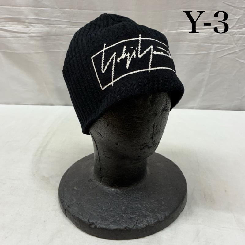 ワイスリー Y-3 帽子 ニット帽 19AW Beanie 3S ビーニー ニット キャップ FH9284 - ロゴ、文字 黒 / ブラック / black X 白 / ホワイト / white メンズ USED 古着 中古 50158382